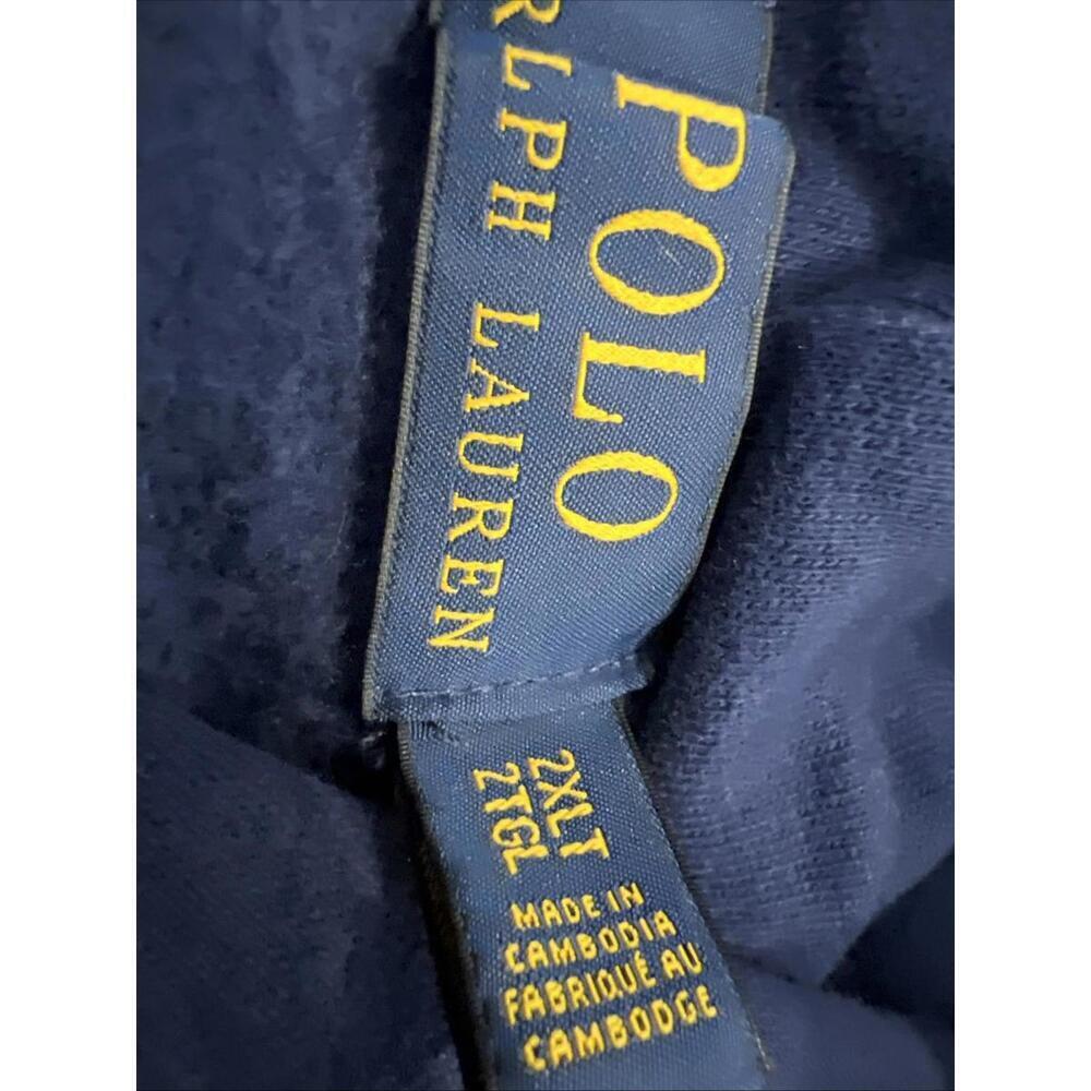 $208 NEW Polo Ralph Lauren Triple Pony Fleece BIG&TALL  2XLT Hoodie Men's  Blue - Picture 6 of 8